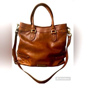 COLE HAAN VINTAGE BRITISH TAN LEATHER TOTE